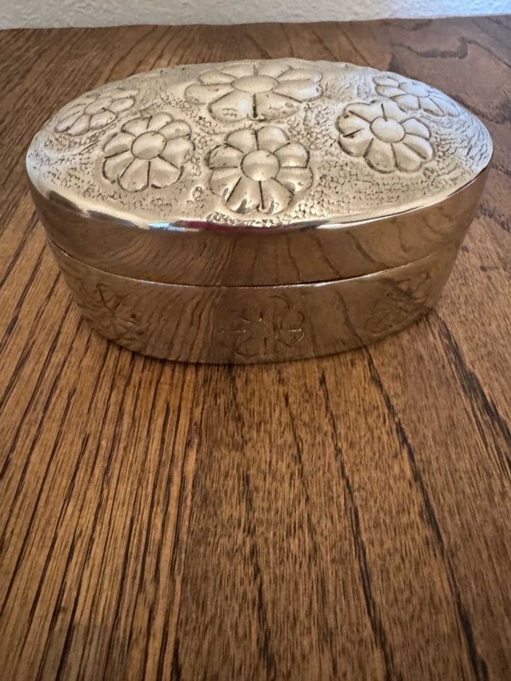 Vintage Oval Floral Trinket Box